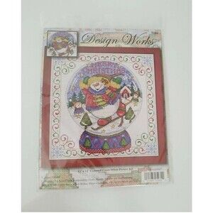 DESIGN WORKS DW5982 SNOWGLOBE -COUNTED CROSS STITCH PICTURE KIT 12X12 NEW SEALED